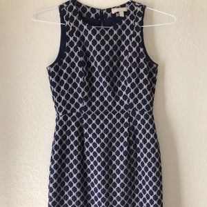 Banana Republic Navy and Cream Midi Dress